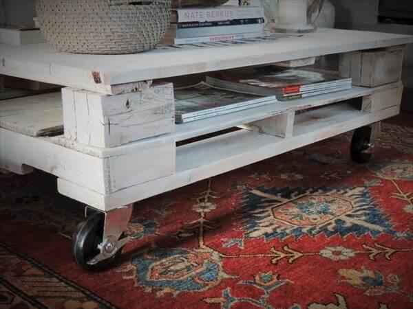 diy pallet shabby chic white coffee table