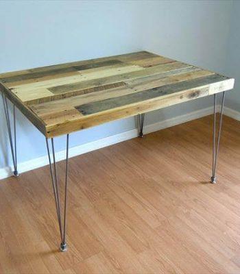 reclaimed pallet and metal dining table