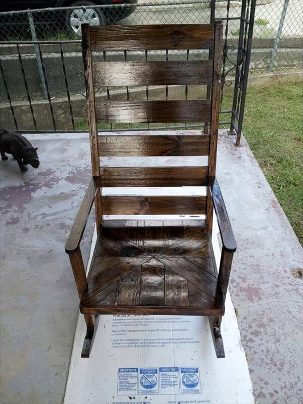 repurposed pallet rocking chair