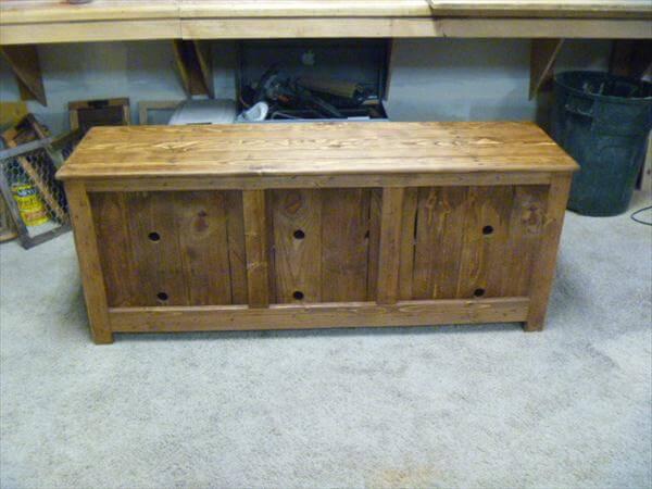 recycled pallet media cabinet and TV stand