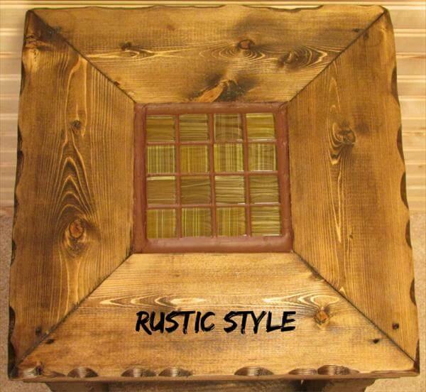 handmade rustic styled pallet side table