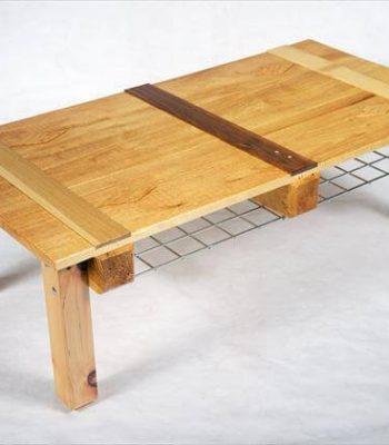 recycled pallet and crate wood coffee table with magazine rack