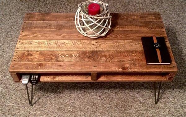 recycled pallet coffee table and media stand