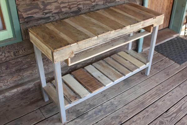 Diy Distressed Pallet Console Table, How To Build A Sofa Table Out Of Pallets