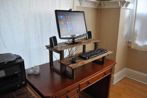 upcycled pallet unique standing computer desk