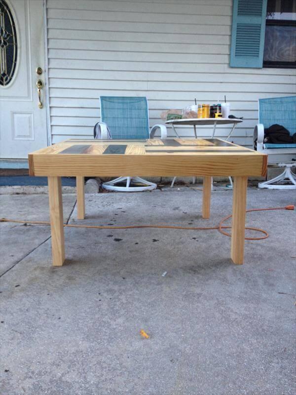 upcycled pallet accent patio coffee table