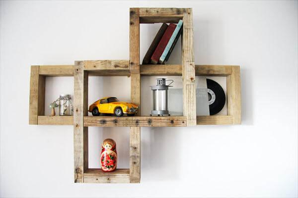 recycled pallet wall decorative wall shelf