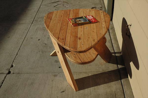 recycled pallet unique oval shaped coffee table