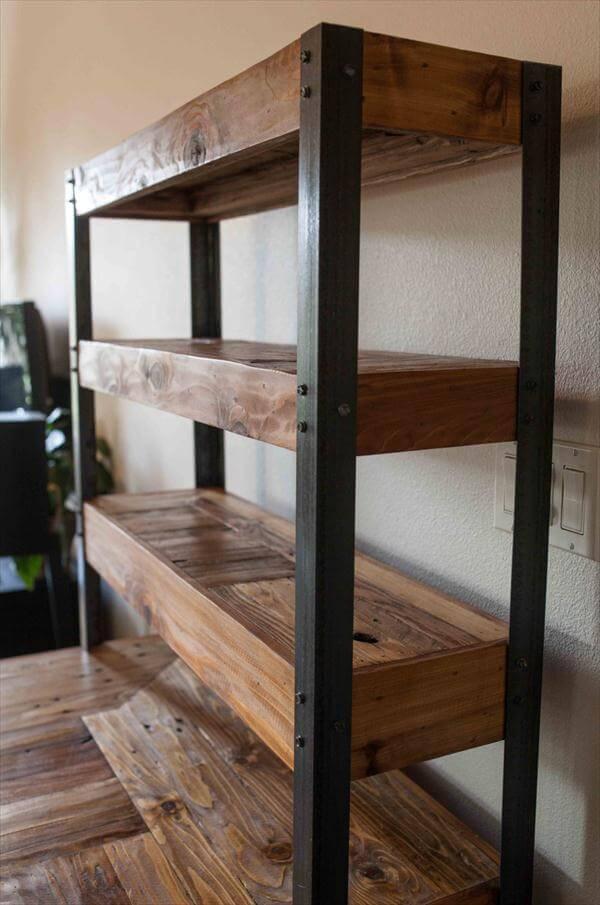 recycled pallet and metal desk