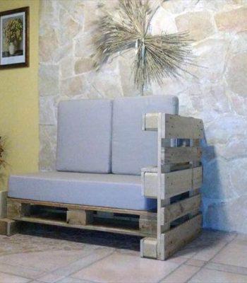 recycled pallet two seated sofa with cushion