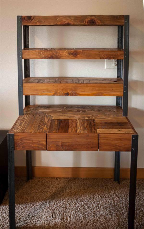 upcycled pallet industrial desk