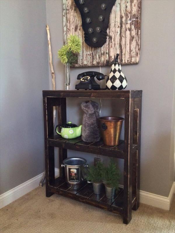 rustic black stained pallet coffee table