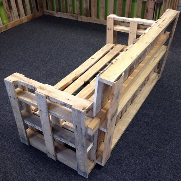 repurposed pallet sofa and bench