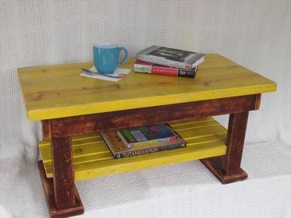 repurposed pallet 2 toned coffee table