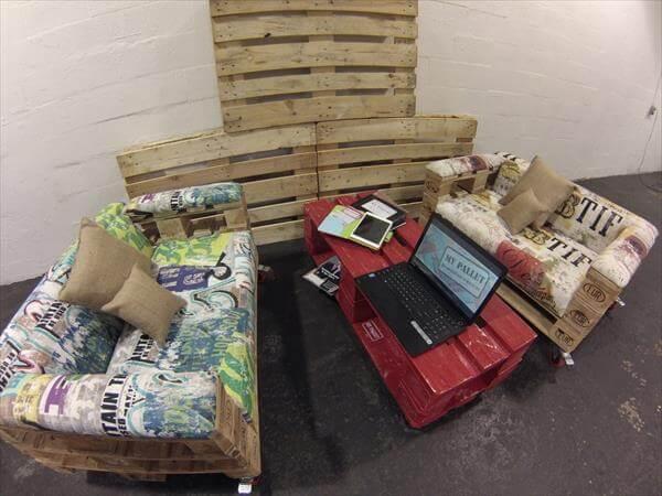 reclaimed pallet rolling sofa with cushion