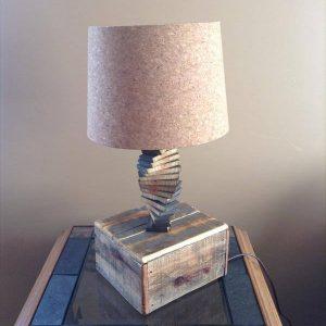 upcycled pallet spiral lamp