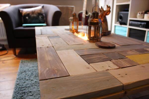 repurposed pallet vintage inspired coffee table