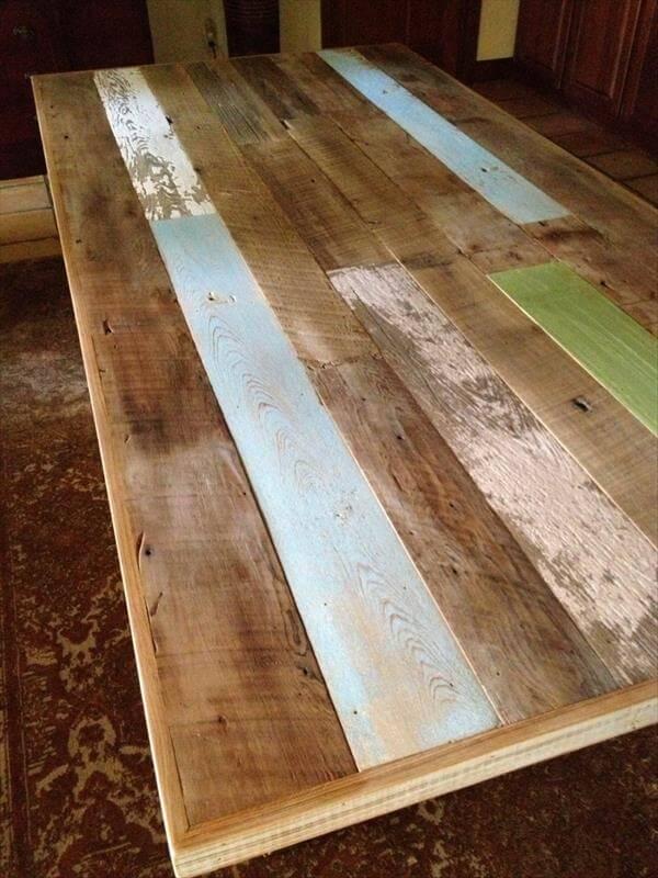 reclaimed pallet wood dining table