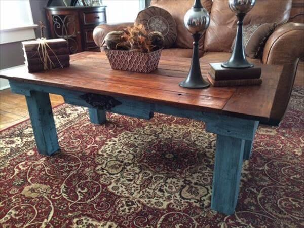 handcrafted pallet coffee table