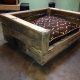 reclaimed pallet dog bed with cushion