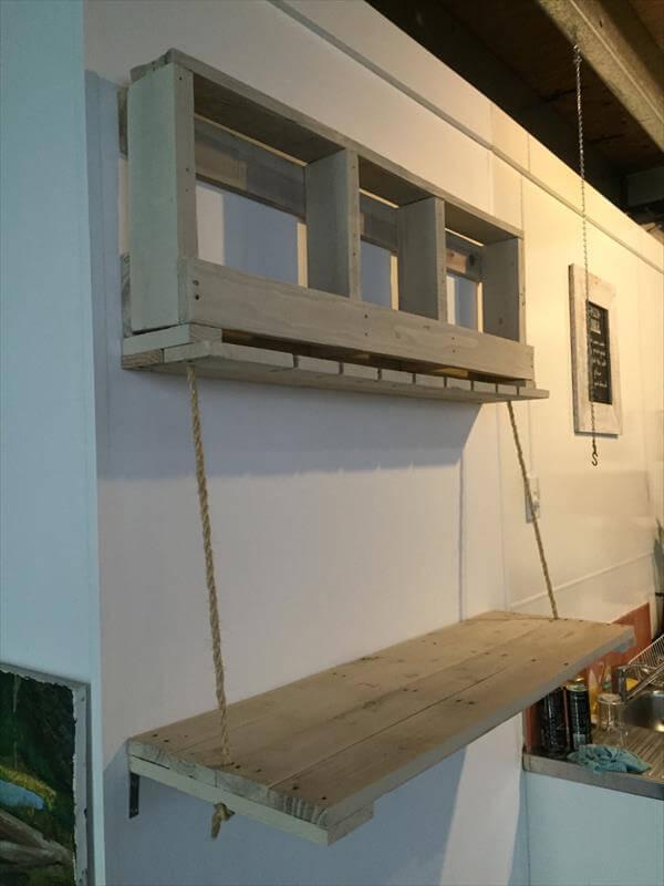 upcycled pallet hanging pallet shelf