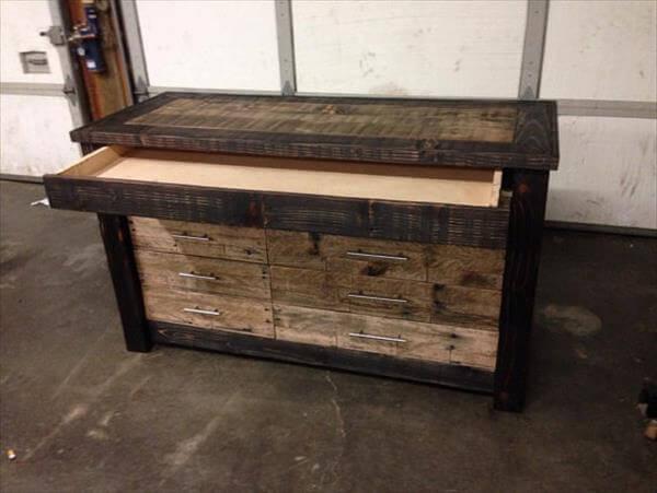 upcycled pallet chest of drawers