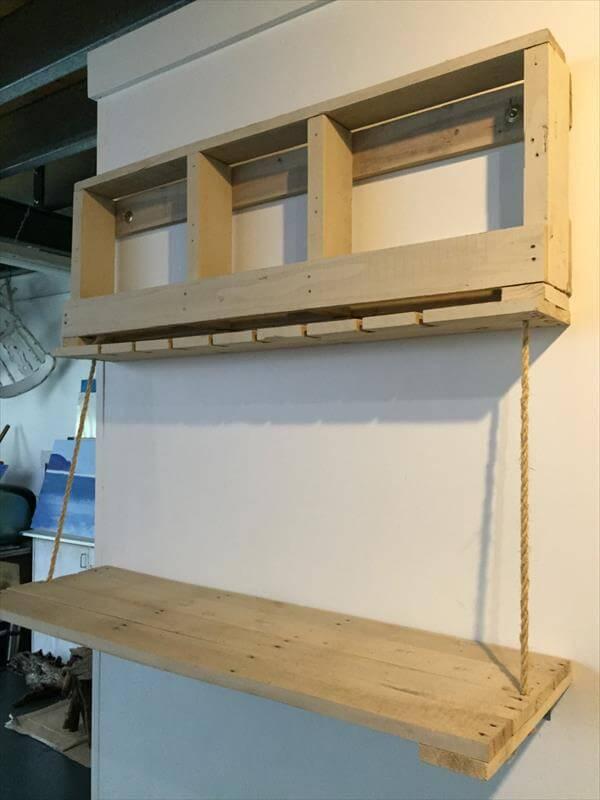 pallet hanging shelf and buffet shelf