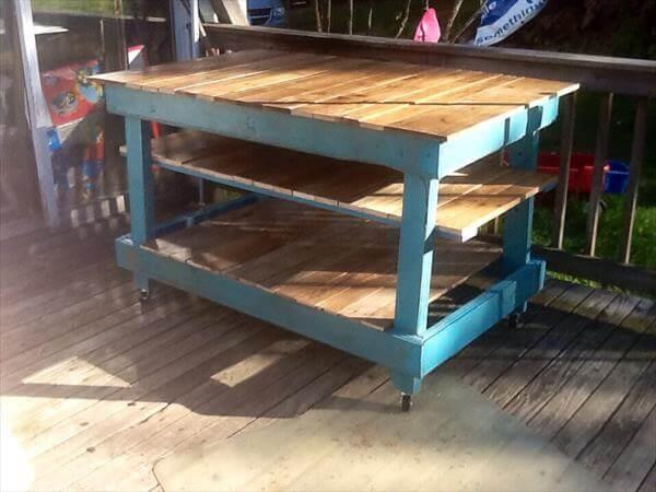 upcycled pallet kitchen island table