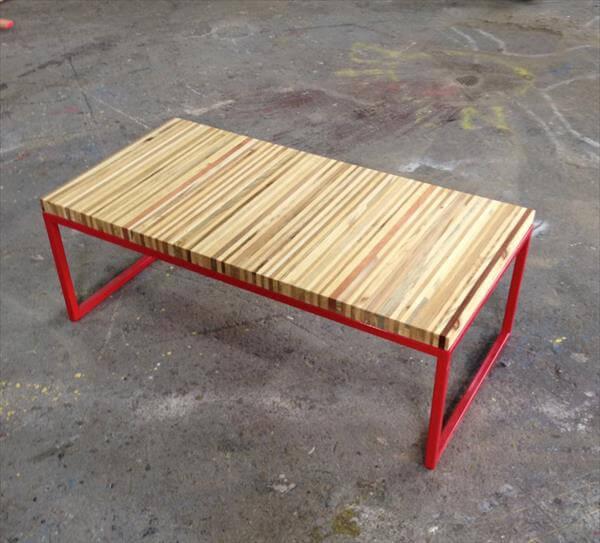 industrial pallet bench and coffee table