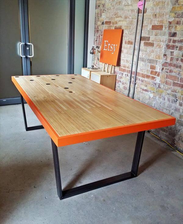 recycled pallet industrial conference table