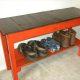 repurposed pallet entryway bench with shoes rack