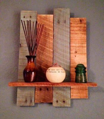 handcrafted pallet decorative wall shelf