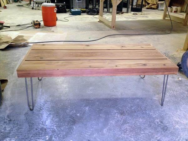 repurposed pallet wooden coffee table
