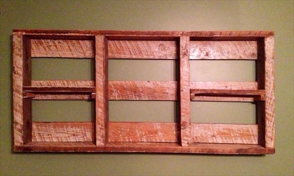 recycled pallet decorative wall shelf