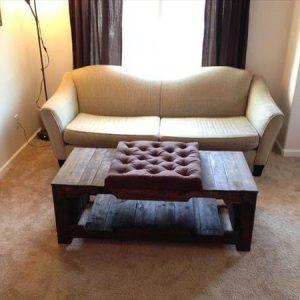 reclaimed pallet tufted coffee table