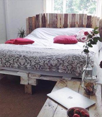 recycled pallet shabby chic bed