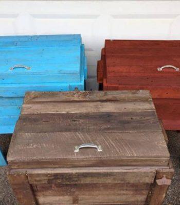 reclaimed colorful pallet outdoor coolers