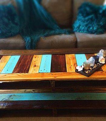 handcrafted pallet and fence wood coffee table