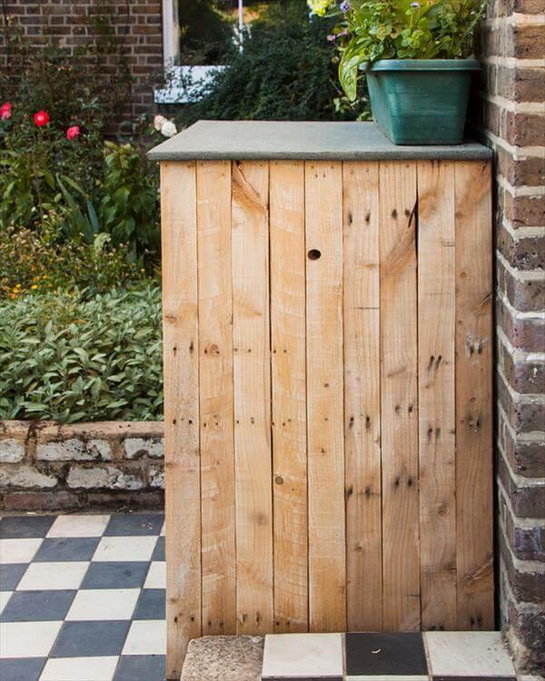 handmade pallet garden cupboard
