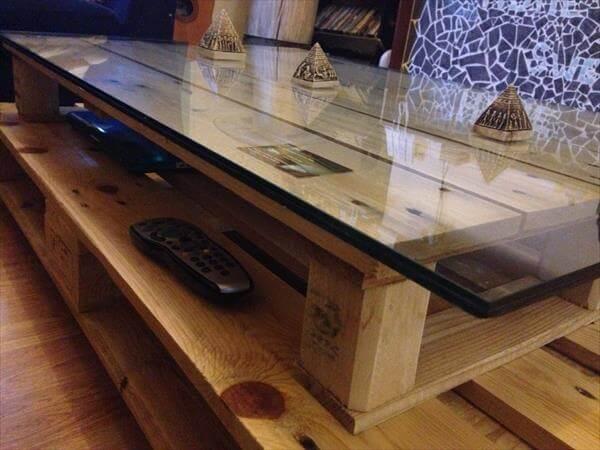 Image Result For Diy Pallet Coffee Table With Glass Top