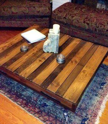 handcrafted pallet living room coffee table with wheels