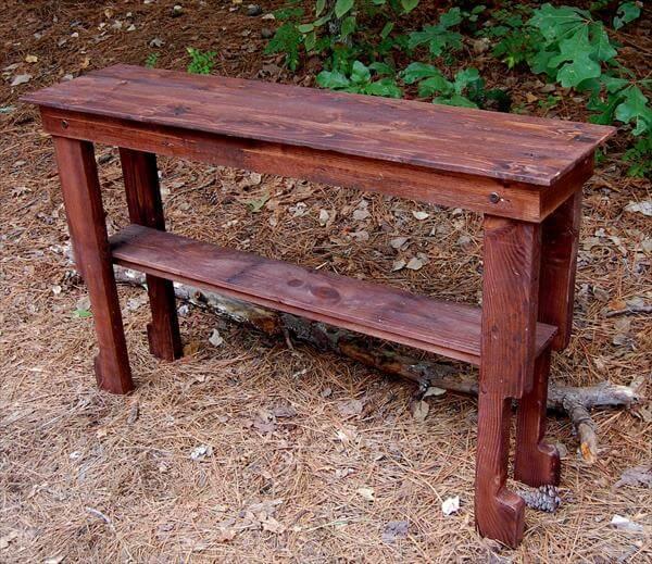 reclaimed pallet console table