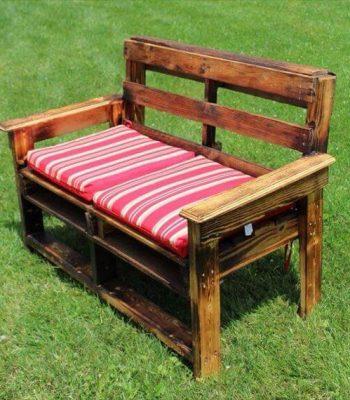 repurposed pallet garden bench