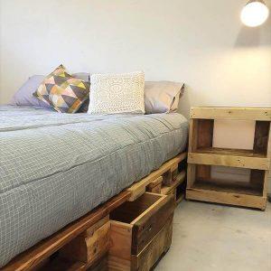 no-cost EURO pallet bed frame with storage