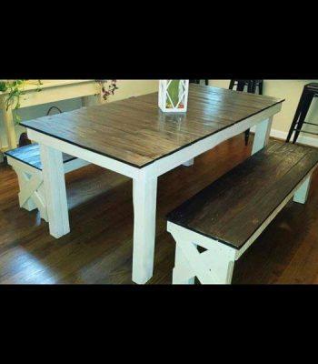 Repurposed farmhouse dining table
