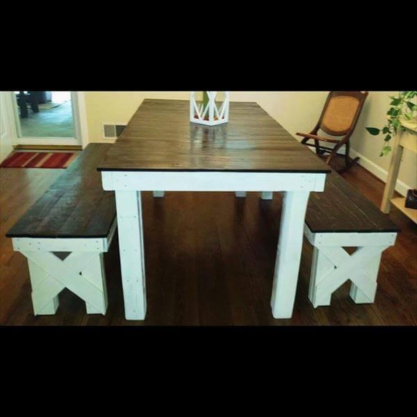 Recycled pallet farmhouse dining table