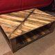 pallet coffee table with diagonal stripe pattern