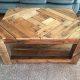 hand pallet coffee table with built-in shelf