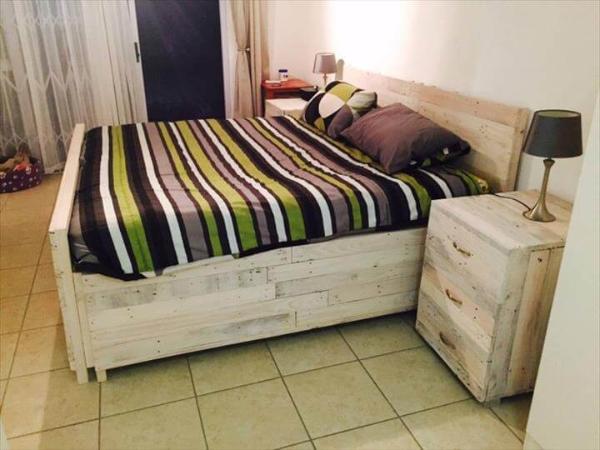 diy wooden pallet bed set – 101 pallets