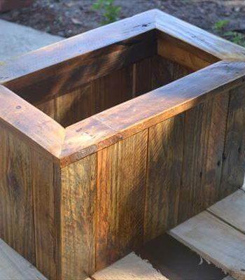 rustic wooden planter box